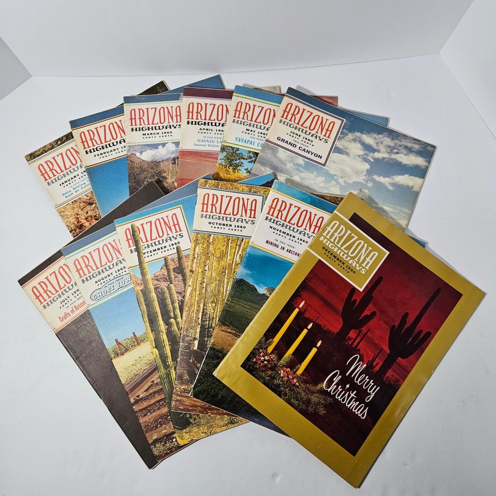 Vintage 1960 Arizona Highways Magazine Complete Year Southwest History Culture